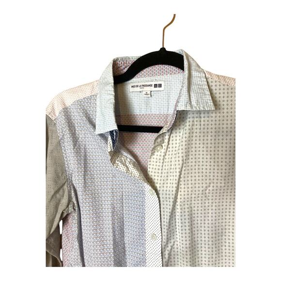 Mix Media Button Up by Ines De La Fressange Paris Sz M - Picture 3 of 7